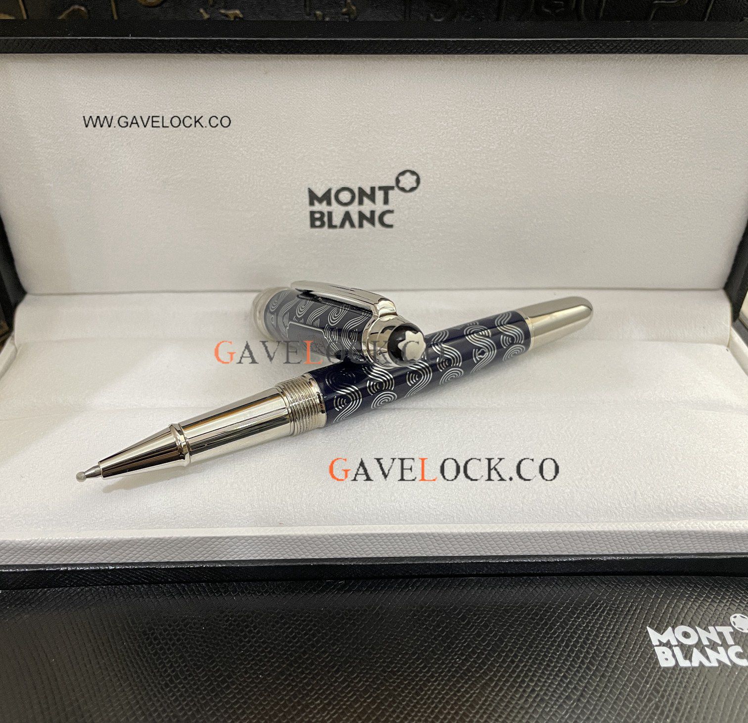Faux Montblanc Meisterstuck 80 Days Solitaire Le Grand 145 Rollerball Blue Resin